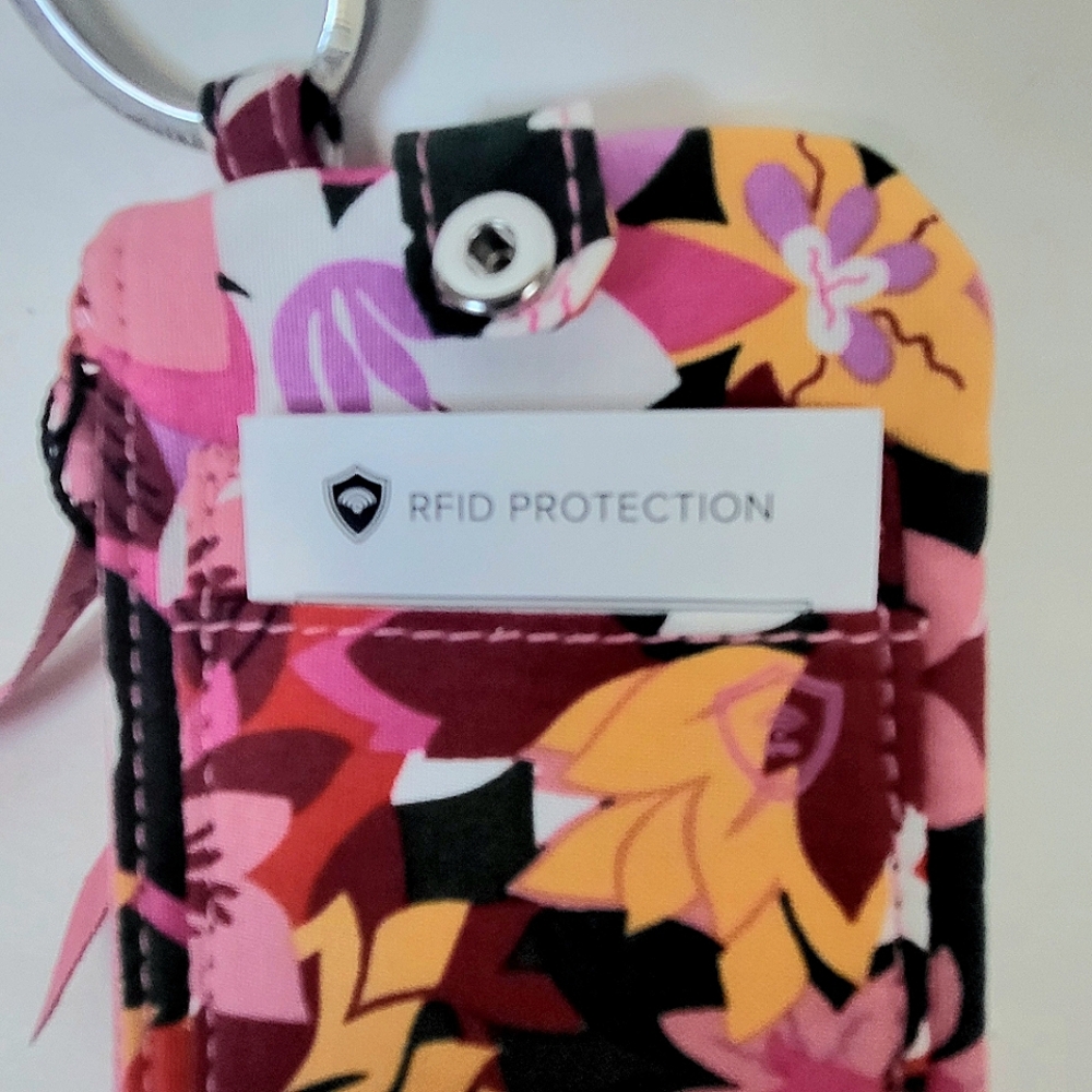 Vera Bradley Rosa Flora RFID Zip ID Case Wallet - Picture 5 of 8